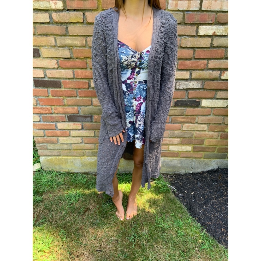Anthropologie long dusty purple cardigan